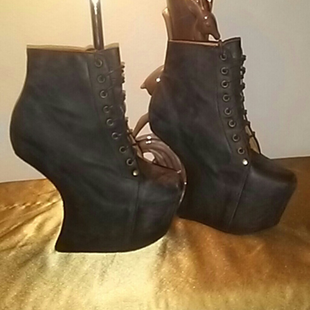 Jeffrey Campbell Black Distressed Night Lita